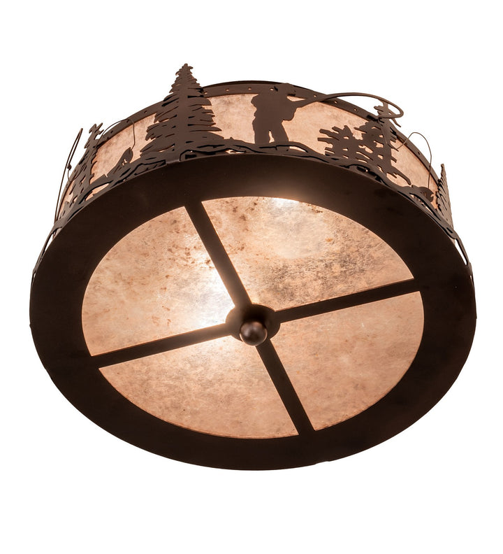 Meyda Tiffany Fly Fishing Creek 214358 Ceiling Light - Mahogany Bronze