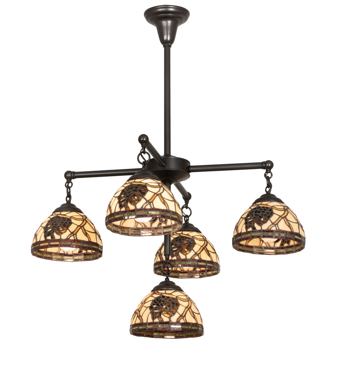 Meyda Tiffany Pinecone 217630 Chandelier Light - Craftsman Brown