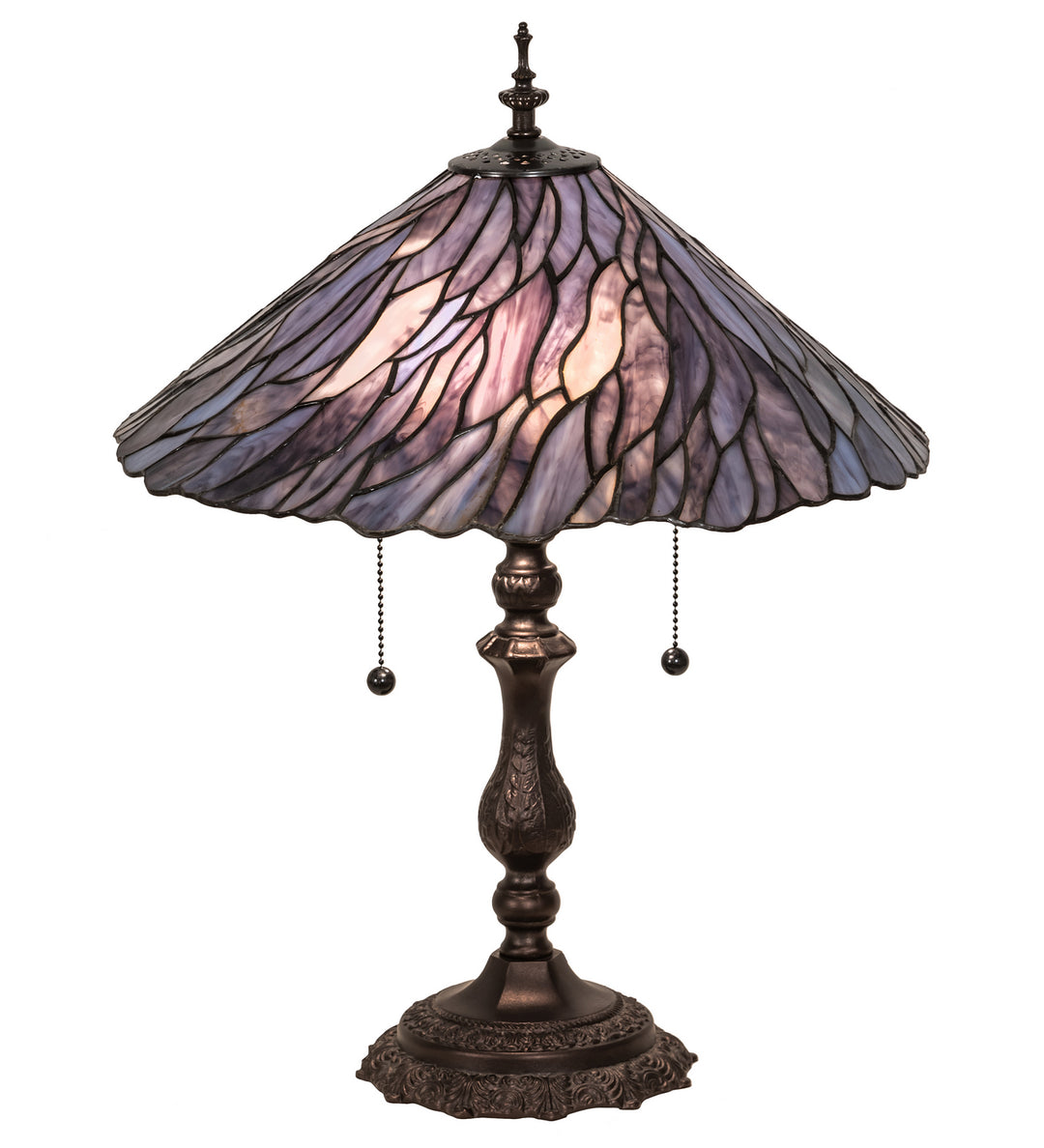 Meyda Tiffany Lighting 218128 Willow Two Light Table Lamp Lamp Bronze / Dark