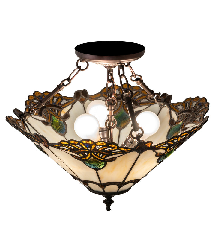 Meyda Tiffany Shell With Jewels 218495 Ceiling Light - Mahogany Bronze