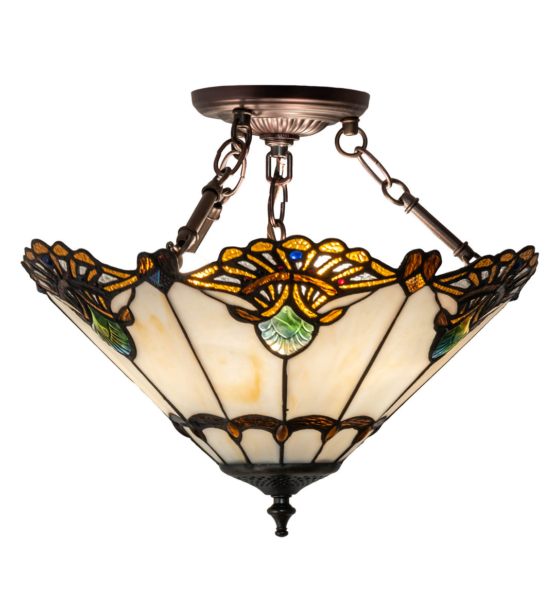 Meyda Tiffany Shell With Jewels 218495 Ceiling Light - Mahogany Bronze