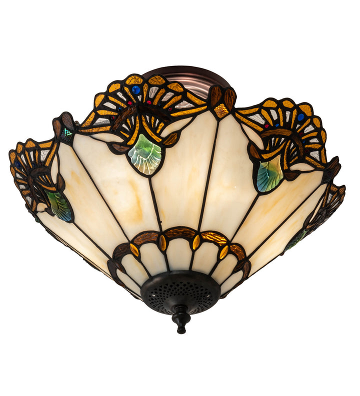 Meyda Tiffany Shell With Jewels 218495 Ceiling Light - Mahogany Bronze