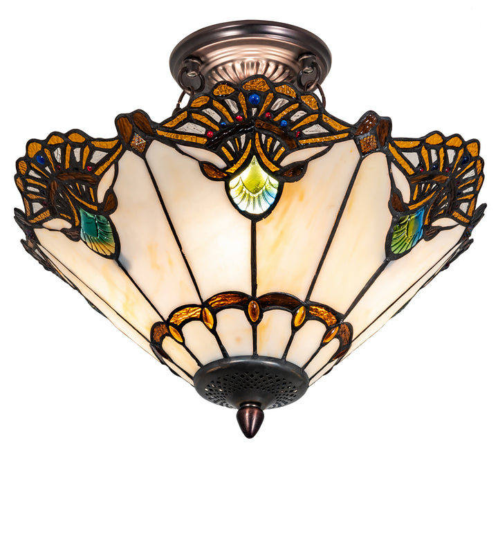 Meyda Tiffany Shell With Jewels 218495 Ceiling Light - Mahogany Bronze