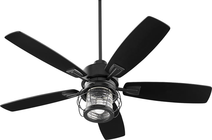 Quorum Galveston 3525-69 Ceiling Fan 52 in. - Textured Black, Matte Black/Weathered Oak