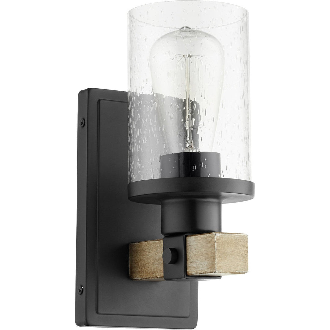 Quorum Alpine 5189-1-69 Wall Sconce Light - Textured Black W/ Driftwood Finish