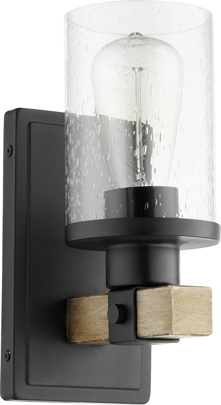 Quorum Alpine 5189-1-69 Wall Sconce Light - Textured Black W/ Driftwood Finish
