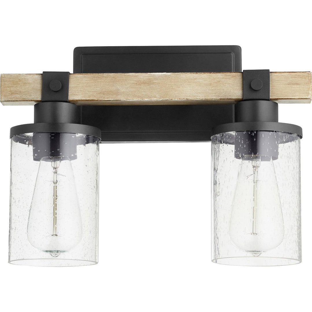 Quorum Alpine 5189-2-69 Bath Vanity Light 14 in. wide - Textured Black W/ Driftwood Finish