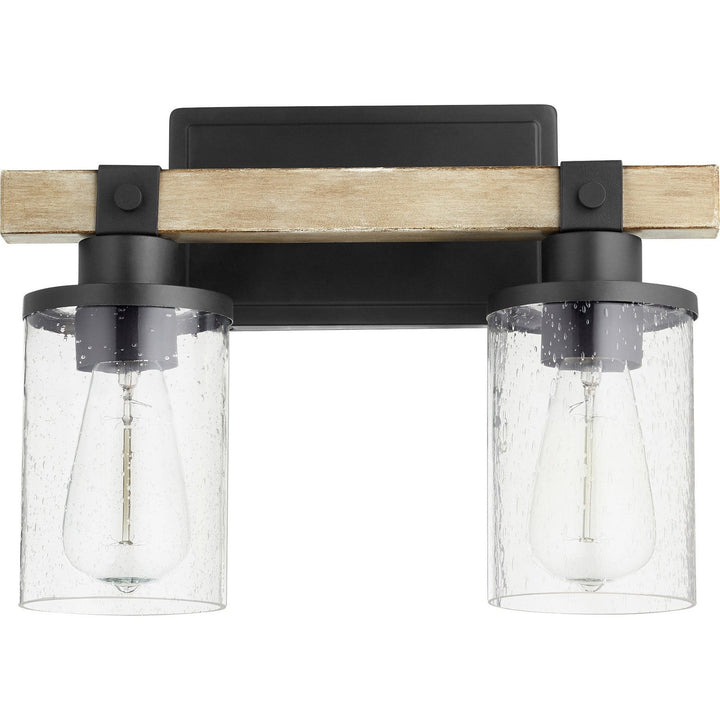 Quorum Alpine 5189-2-69 Bath Vanity Light 14 in. wide - Textured Black W/ Driftwood Finish