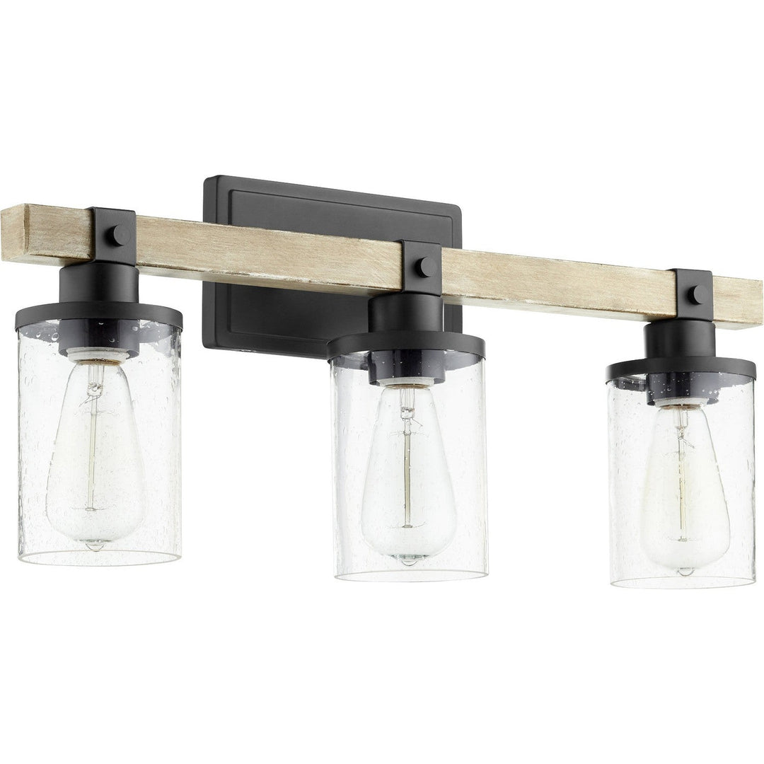 Quorum Alpine 5189-3-69 Bath Vanity Light 23 in. wide - Textured Black W/ Driftwood Finish