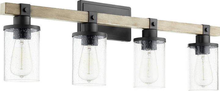 Quorum Alpine 5189-4-69 Bath Vanity Light 33 in. wide - Textured Black W/ Driftwood Finish