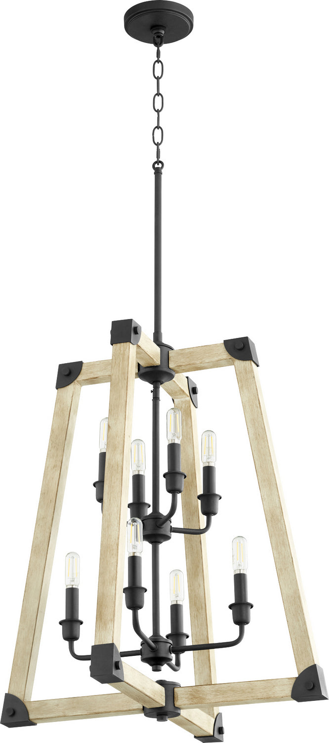 Quorum Alpine 6789-8-69 Pendant Light - Textured Black W/ Driftwood Finish
