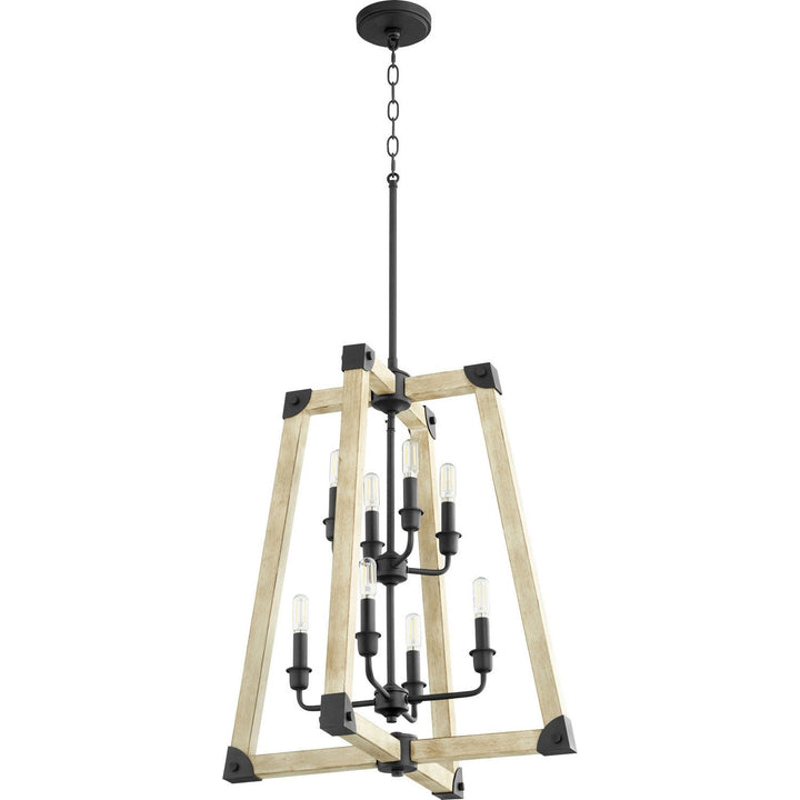 Quorum Alpine 6789-8-69 Pendant Light - Textured Black W/ Driftwood Finish