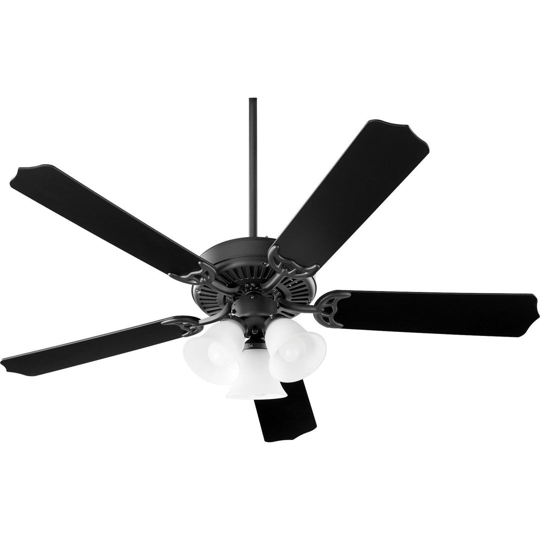 Quorum Capri X 7525-3059 Ceiling Fan 52 in. - Matte Black, Matte Black/Weathered Oak