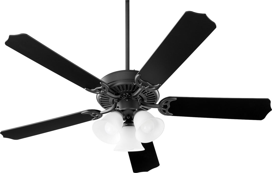 Quorum Capri X 7525-3059 Ceiling Fan 52 in. - Matte Black, Matte Black/Weathered Oak