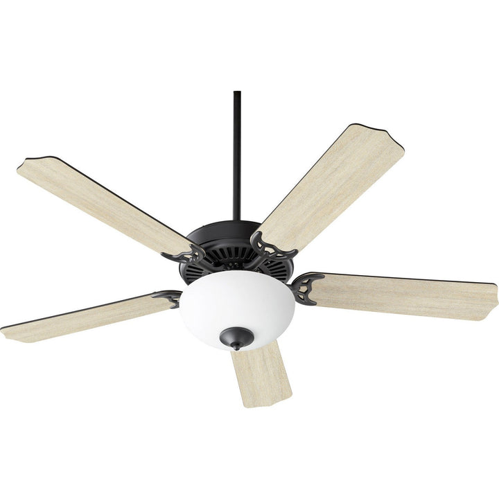 Quorum Capri VIII 7525-9059 Ceiling Fan 52 in. - Matte Black, Matte Black/Weathered Oak