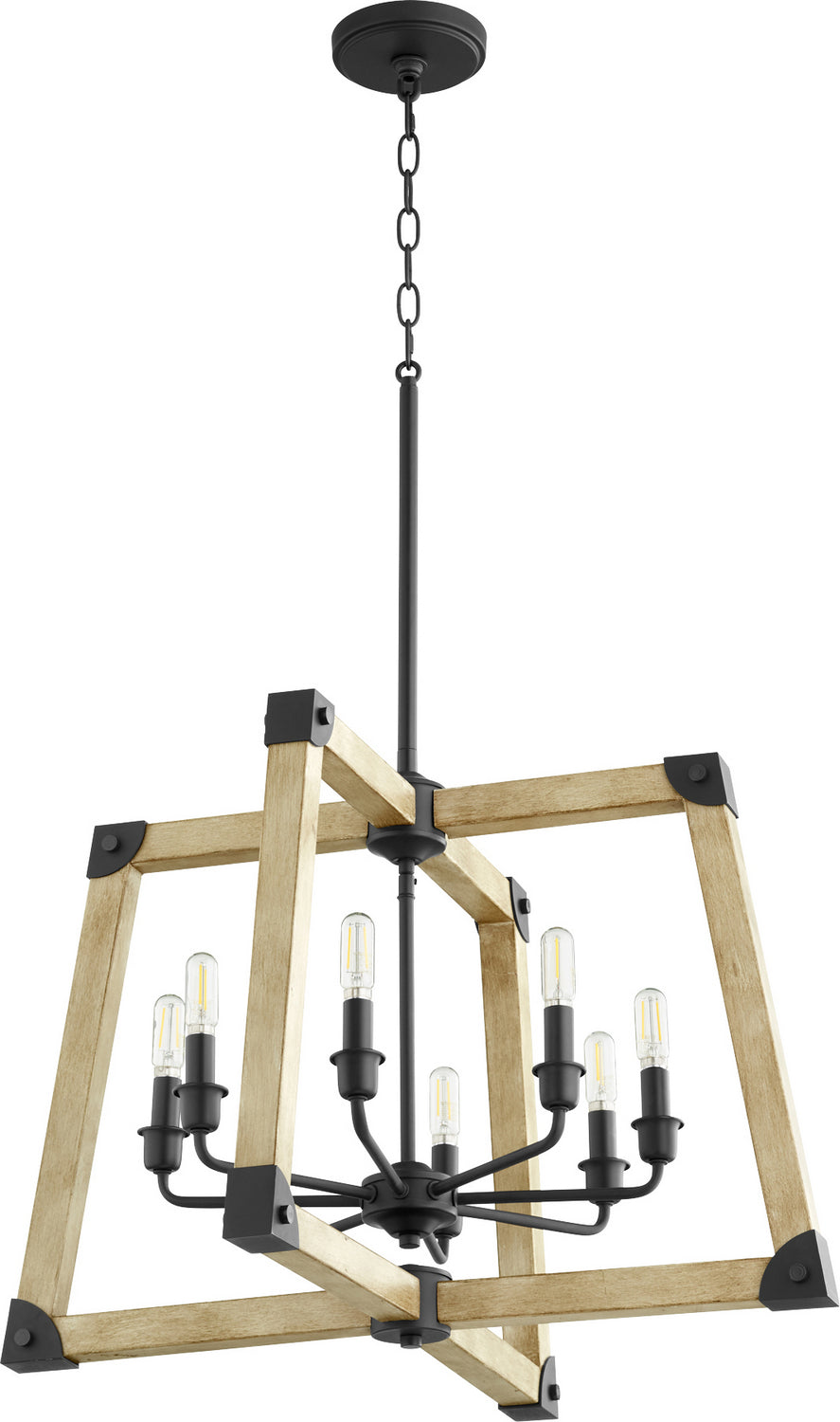 Quorum Alpine 8189-8-69 Chandelier Light - Textured Black W/ Driftwood Finish