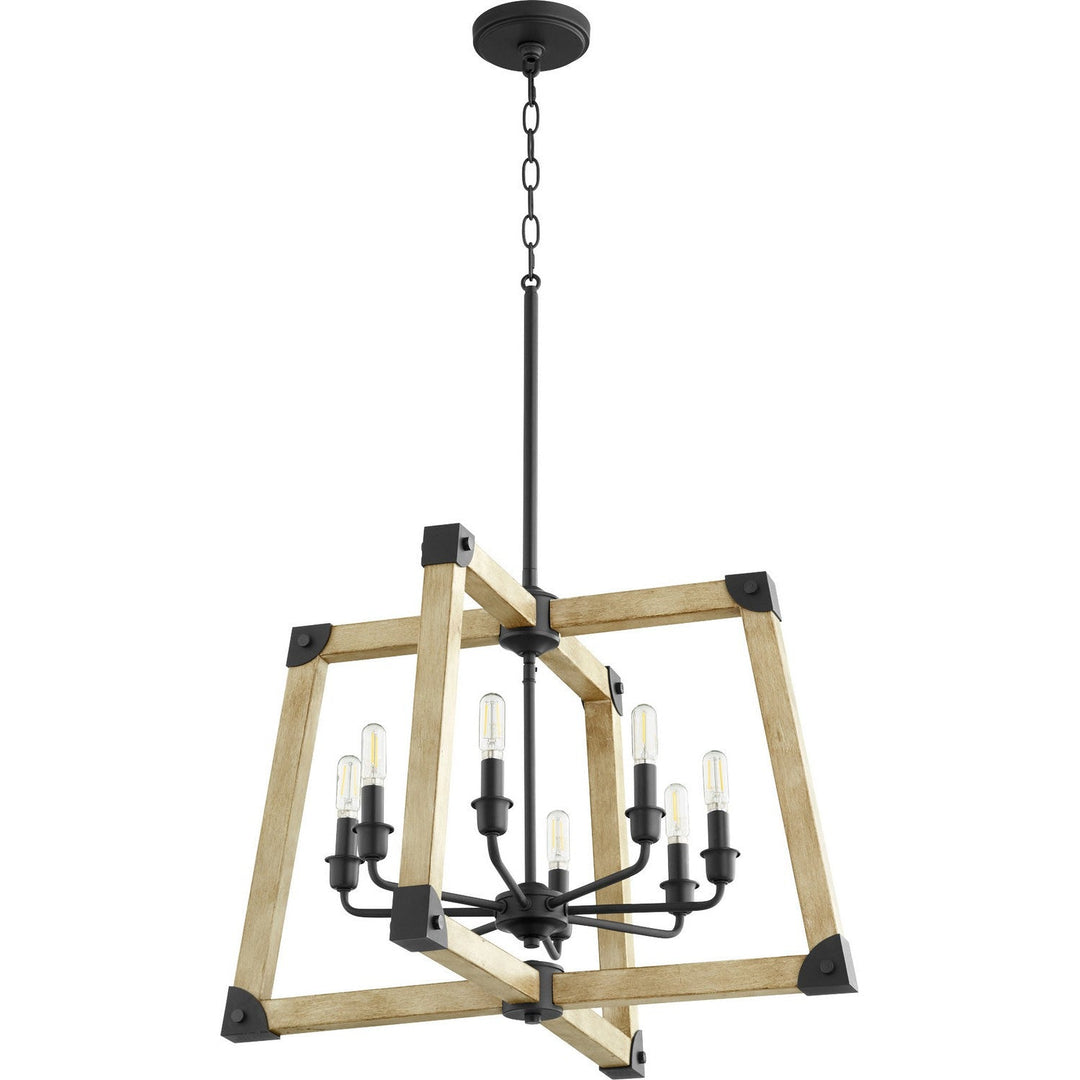 Quorum Alpine 8189-8-69 Chandelier Light - Textured Black W/ Driftwood Finish