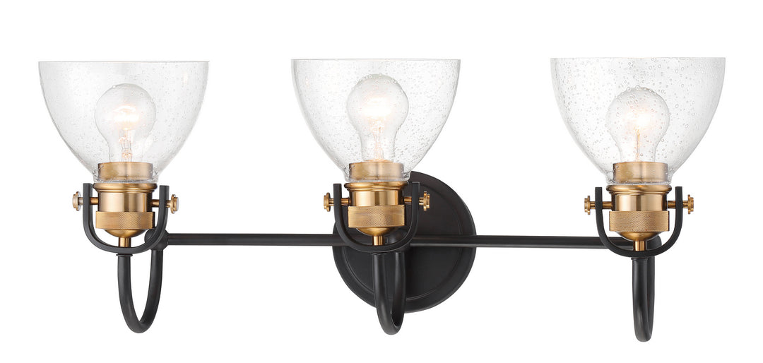 Minka-Lavery Monico 3363-416 Bath Vanity Light 26 in. wide - Bronze W/Natural Brushed Brass