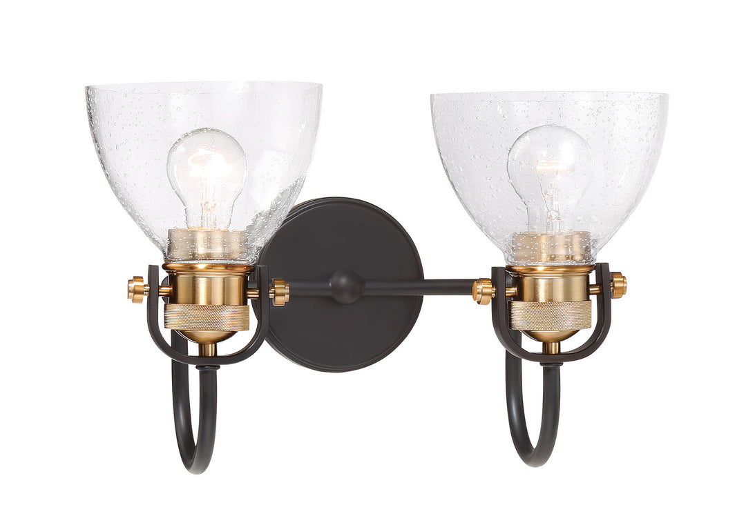 Minka-Lavery Monico 3362-416 Bath Vanity Light 17 in. wide - Bronze W/Natural Brushed Brass