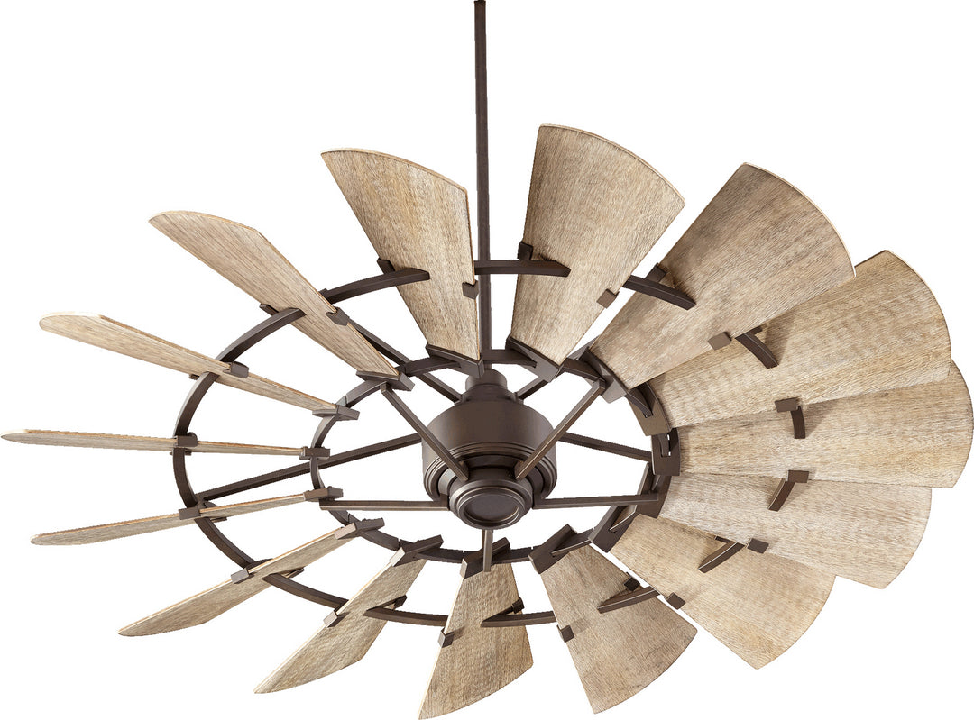 Quorum Windmill 96015-86 Ceiling Fan 60 in. - Oiled Bronze, Weathered Oak