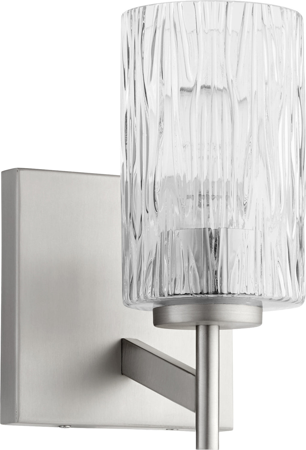Quorum 520 Series 520-1-65 Wall Sconce Light - Satin Nickel, Matte Black/Matte Black/