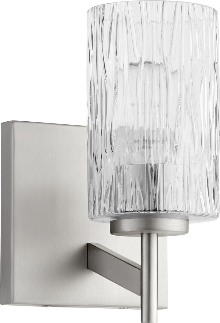 Quorum 520 Series 520-1-65 Wall Sconce Light - Satin Nickel, Matte Black/Matte Black/