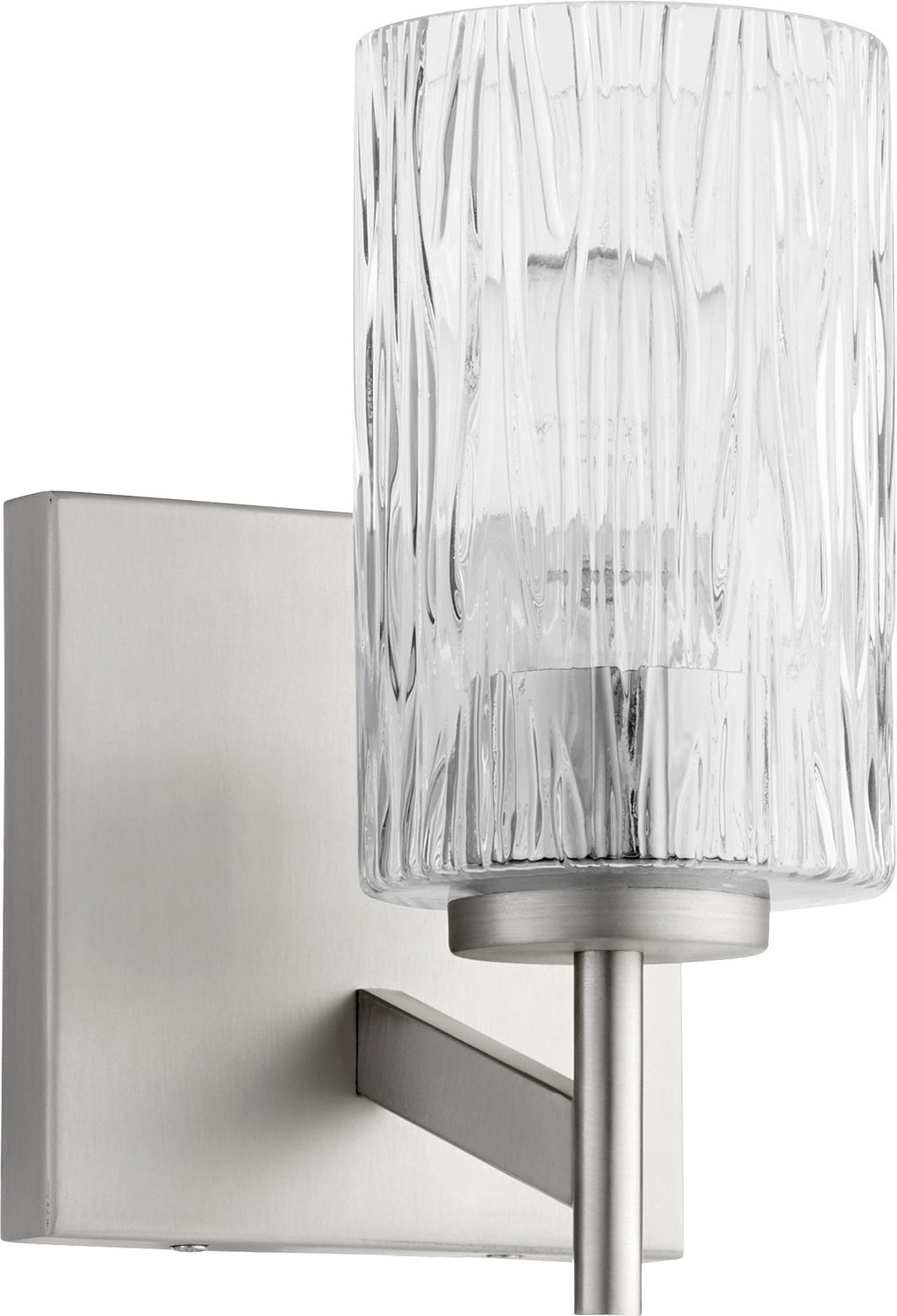 Quorum 520 Series 520-1-65 Wall Sconce Light - Satin Nickel, Matte Black/Matte Black/