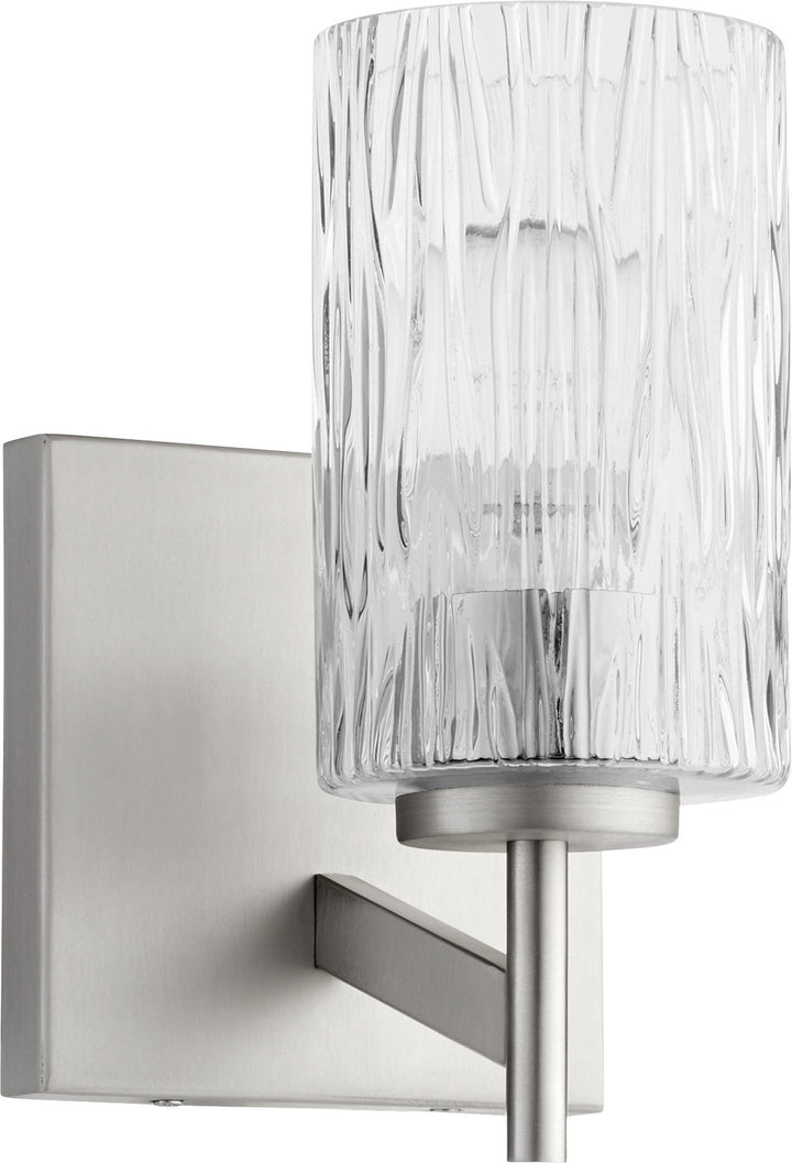 Quorum 520 Series 520-1-65 Wall Sconce Light - Satin Nickel, Matte Black/Matte Black/