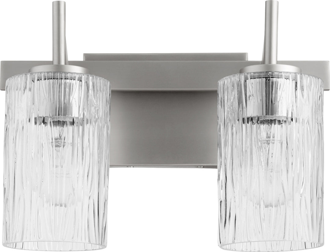 Quorum 520 Series 520-2-65 Bath Vanity Light 13 in. wide - Satin Nickel