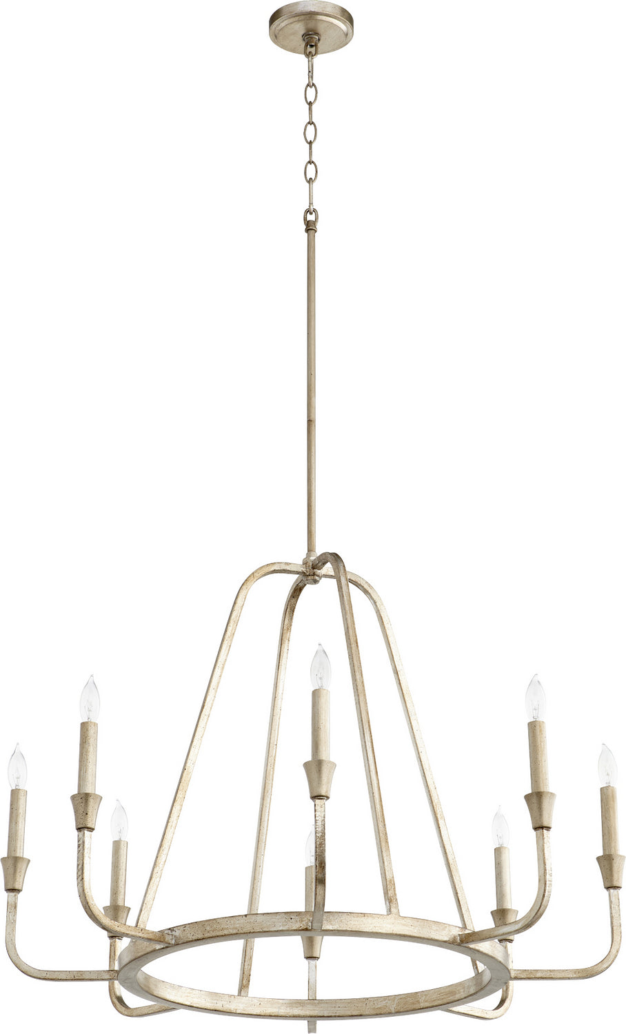Quorum Marquee 6314-8-60 Chandelier Light - Aged Silver Leaf