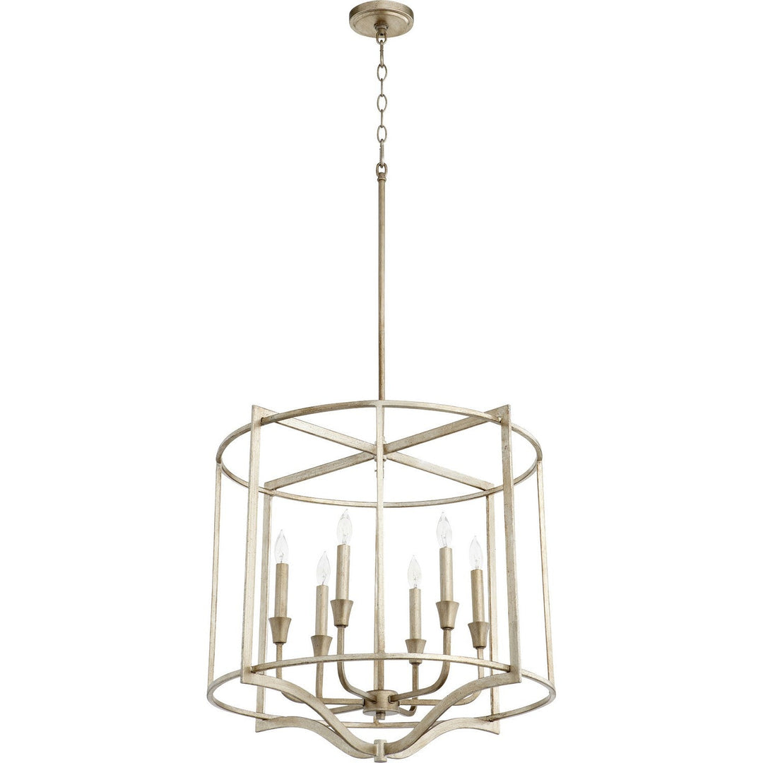 Quorum Marquee 6414-6-60 Chandelier Light - Aged Silver Leaf