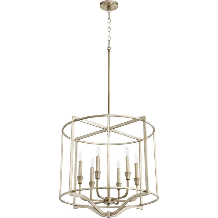 Quorum Marquee 6414-6-60 Chandelier Light - Aged Silver Leaf