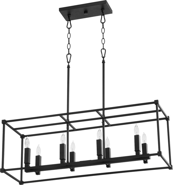 Quorum Olympus 656-8-69 Pendant Light - Textured Black,  Matte Black/Weathered Gray/