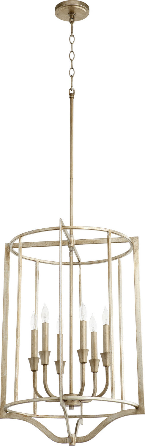 Quorum Marquee 6814-6-60 Pendant Light - Aged Silver Leaf