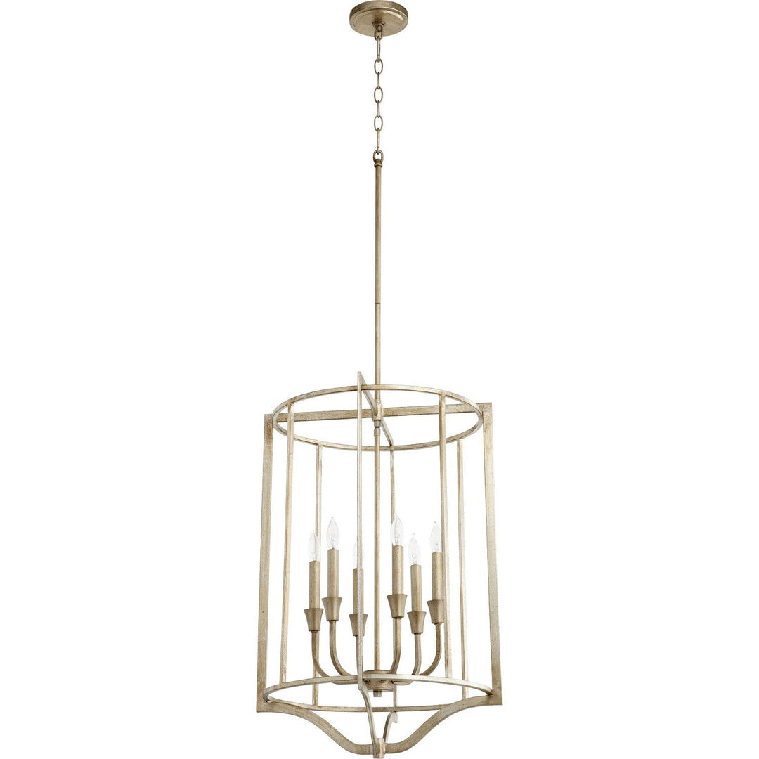 Quorum Marquee 6814-6-60 Pendant Light - Aged Silver Leaf