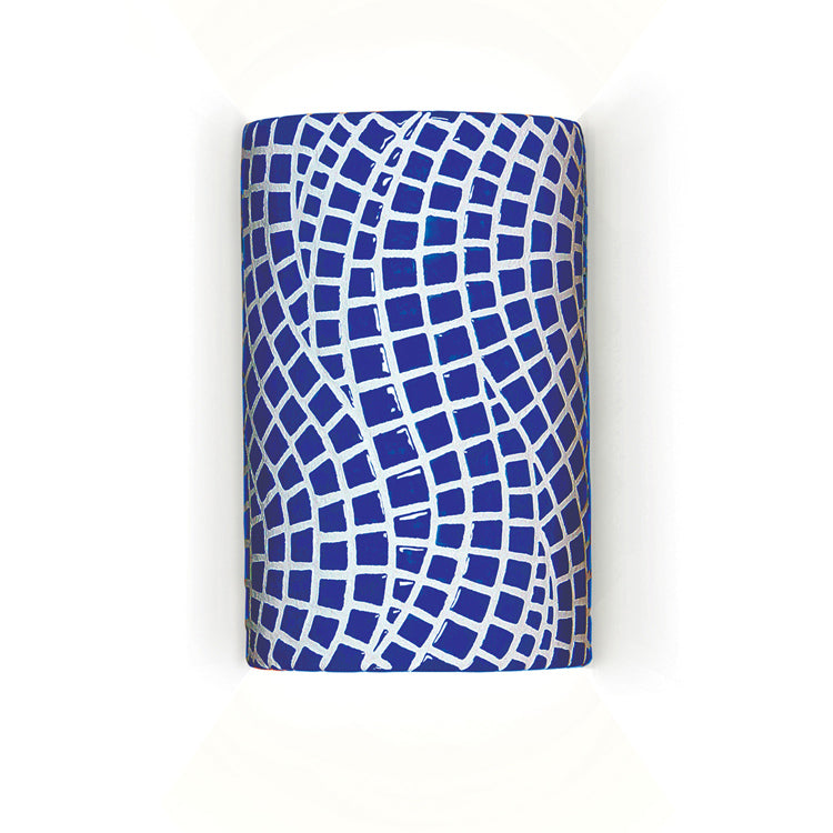 A-19 Mosaic M20302-CB-WET Wall Sconce Light - Cobalt Blue