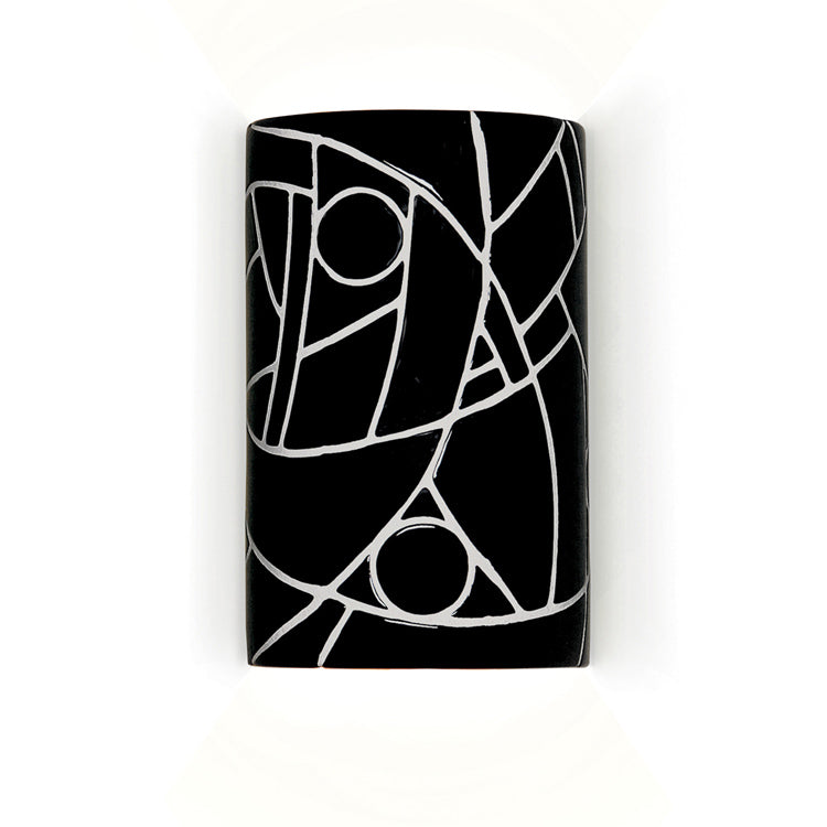 A-19 Mosaic M20303-BL-WET Wall Sconce Light - Black