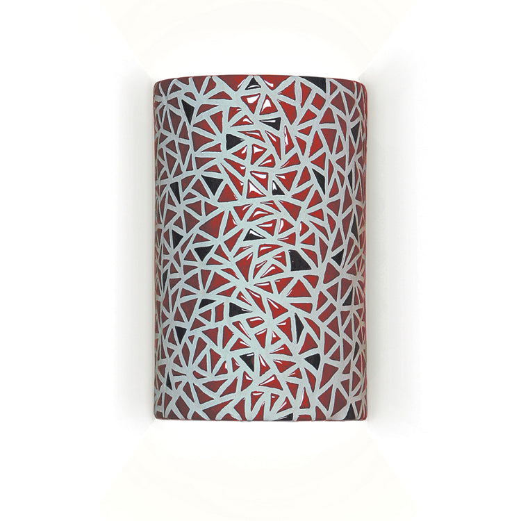 A-19 Mosaic M20307-MR-WET Wall Sconce Light - Matador Red
