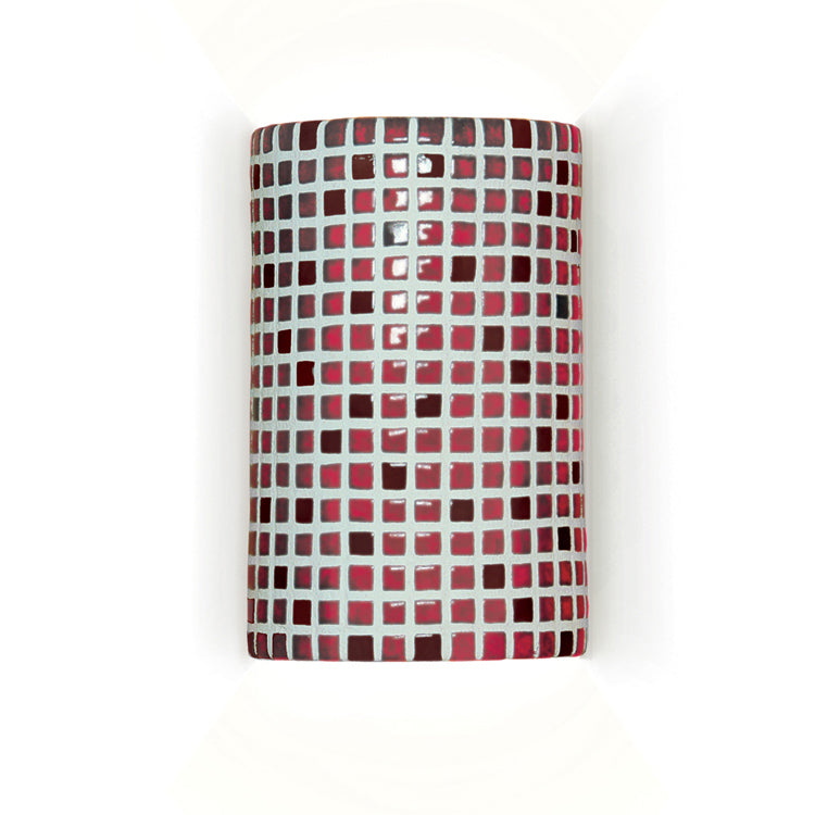 A-19 Mosaic M20308-MR-WET Wall Sconce Light - Matador Red