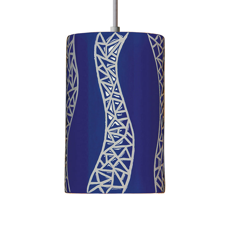 A-19 Mosaic PM20304-CB-WCC Pendant Light - Cobalt Blue