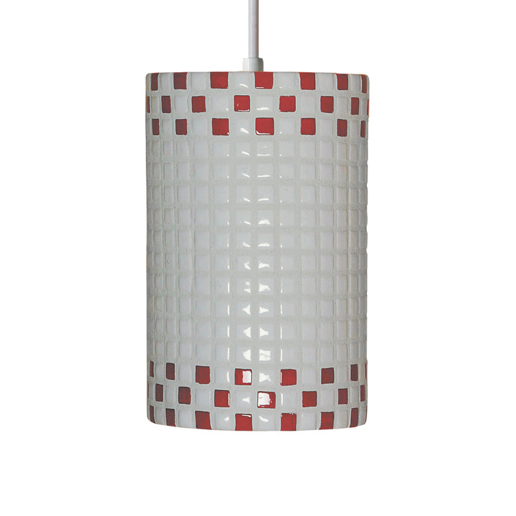 A-19 Mosaic PM20309-RW-WCC Pendant Light - Red and White