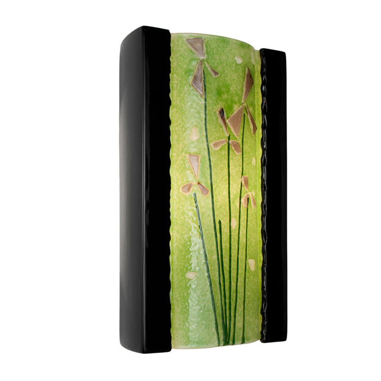 A-19 reFusion RE101-BG-MLM-WET Wall Sconce Light - Black Gloss and Multi Lime