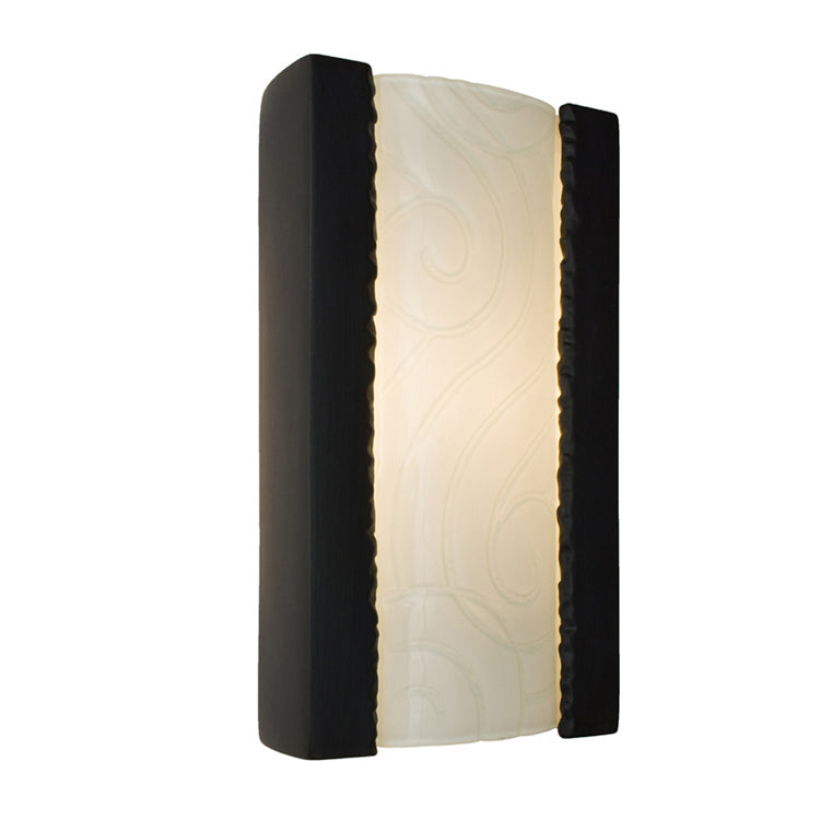 A-19 reFusion RE102-MB-WF-WET Wall Sconce Light - Matte Black and White Frost