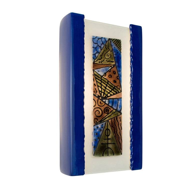A-19 reFusion RE103-CB-MSH-WET Wall Sconce Light - Cobalt Blue and Multi Sapphire
