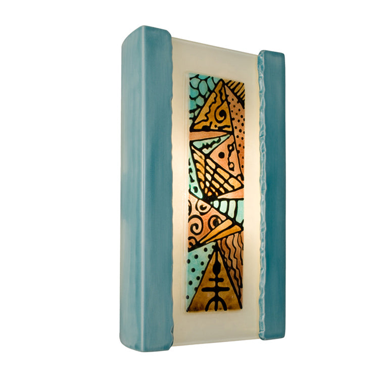 A-19 reFusion RE103-TC-TQ-WET Wall Sconce Light - Teal Crackle and Turquoise