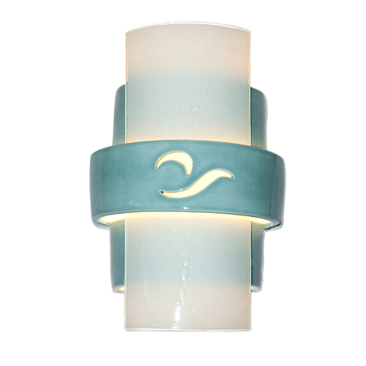 A-19 Lighting RE121-TC-WF-WET Modern Refusion Outdoor Teal Crackle And White Frost