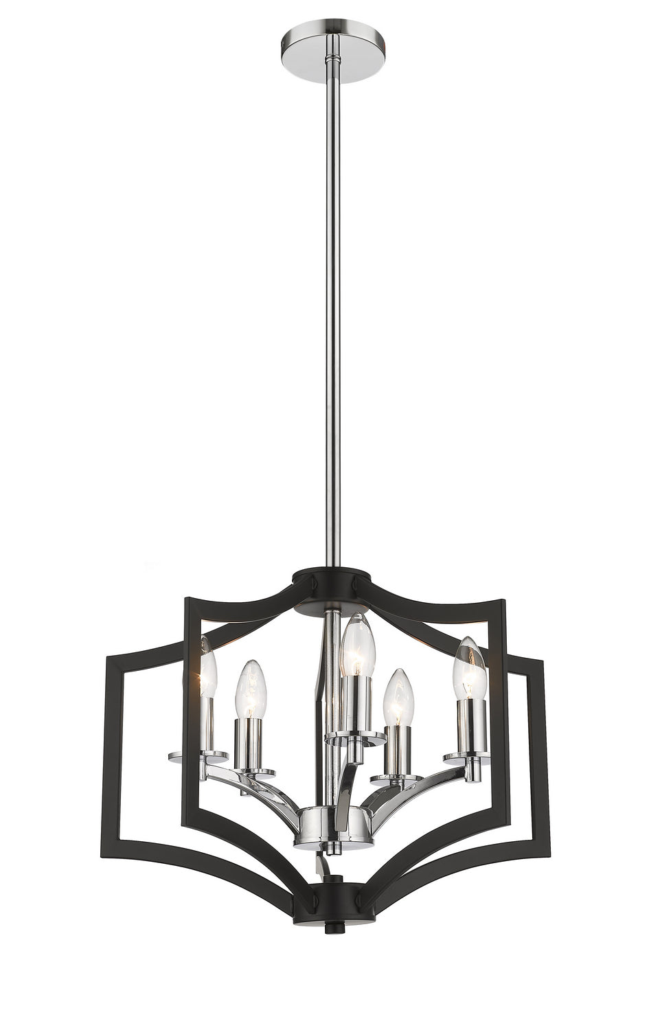 Bethel International YS6904-5P-BK-CH Chandelier Light - Black & Chrome