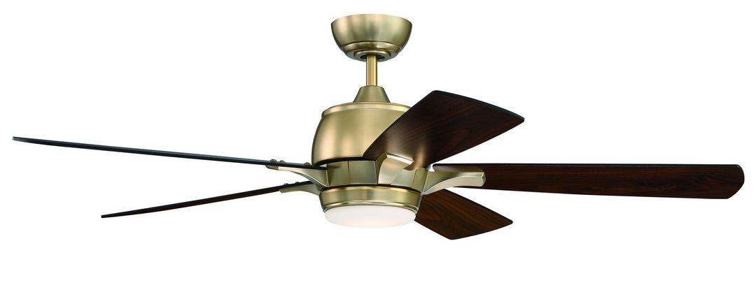 Craftmade Stellar STE52SB5 Ceiling Fan 52 - Satin Brass, Flat Black/Walnut/