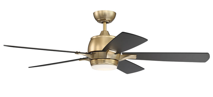 Craftmade Stellar STE52SB5 Ceiling Fan 52 - Satin Brass, Flat Black/Walnut/