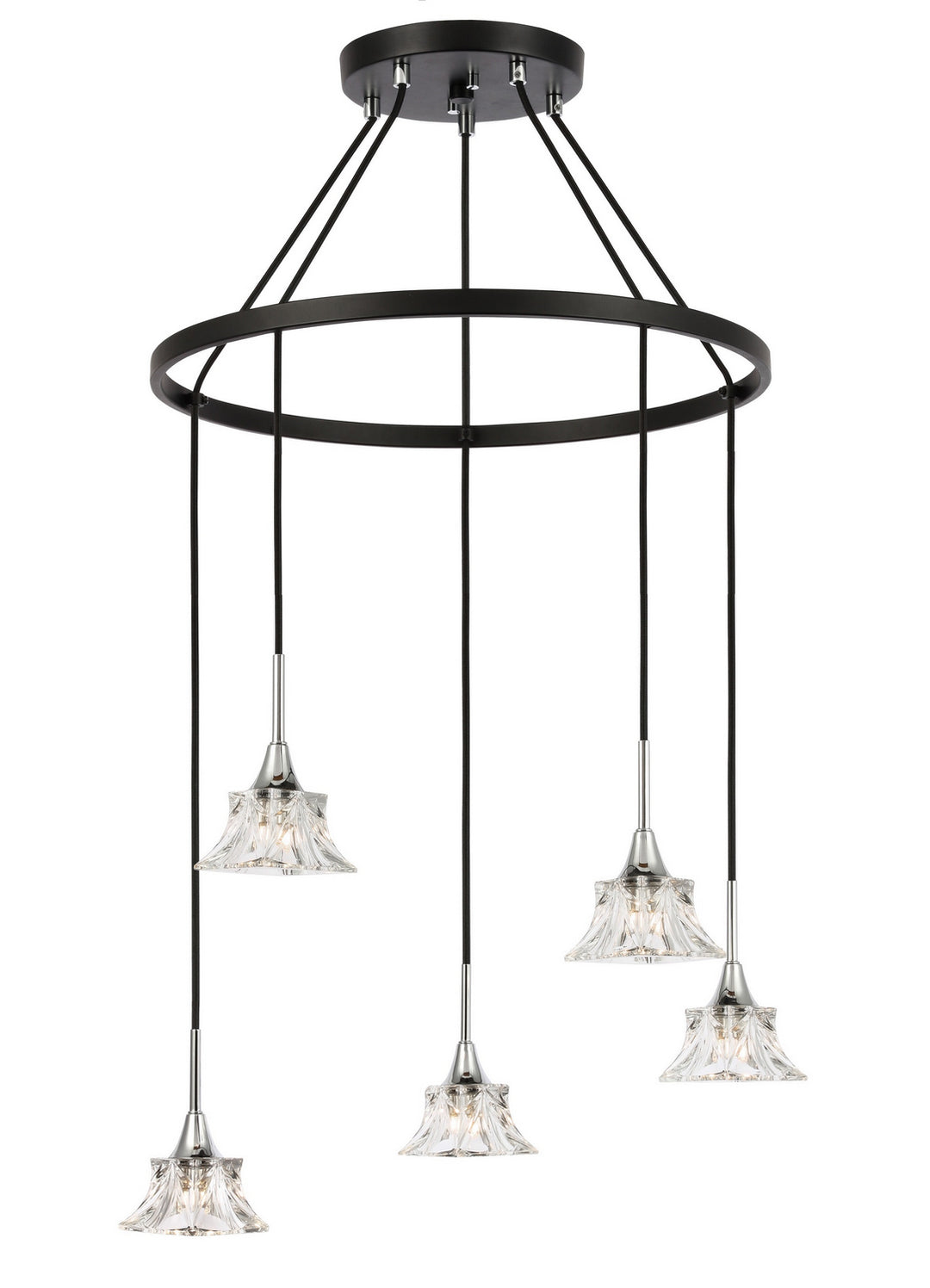 Woodbridge Christina 20426CHZ-C80480 Chandelier Light - Chrome/ Bronze